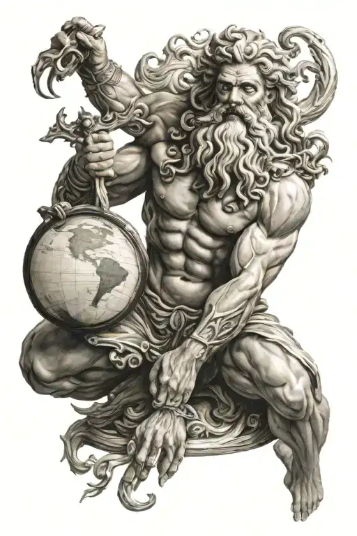 Poseidon Holding Globe