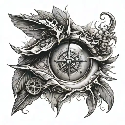 Face On Forearm With Wind Compass In The Eye