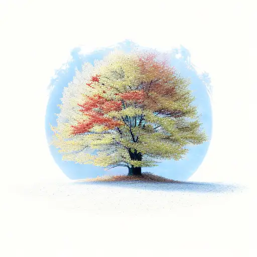 Autumn Tree With Cross