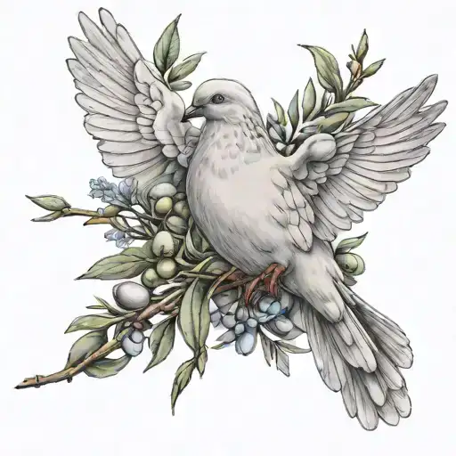 Dove Carrying An Olive Branch