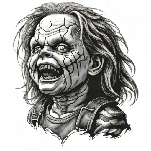 Chucky And Half Skeleton Head