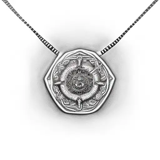 Medallion With Twisted Necklace Chain