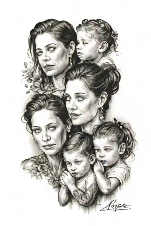 Mother With 3 Daughters