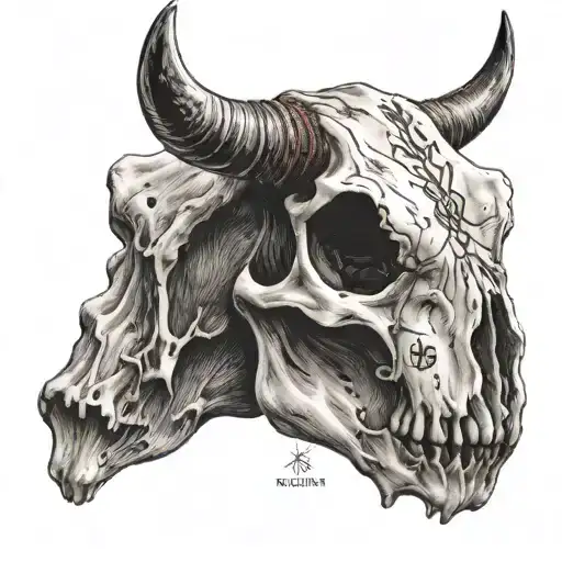 Cow Skull With Brand Logo