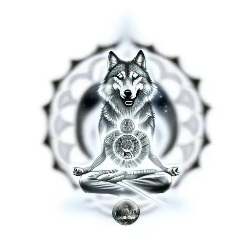 Dmt Wolf Meditating In Lost Time And Space