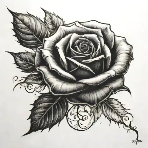 Black Rose In Glass Case