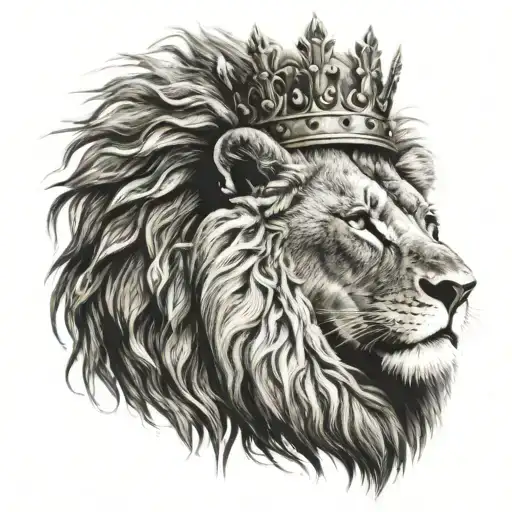 King Lion With African Crown