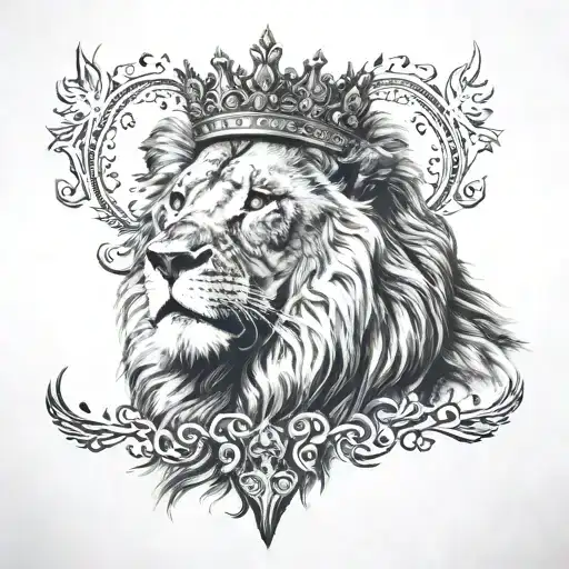 Lion With African Crown