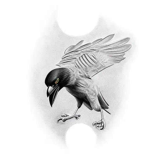 Crow With Letter R And M