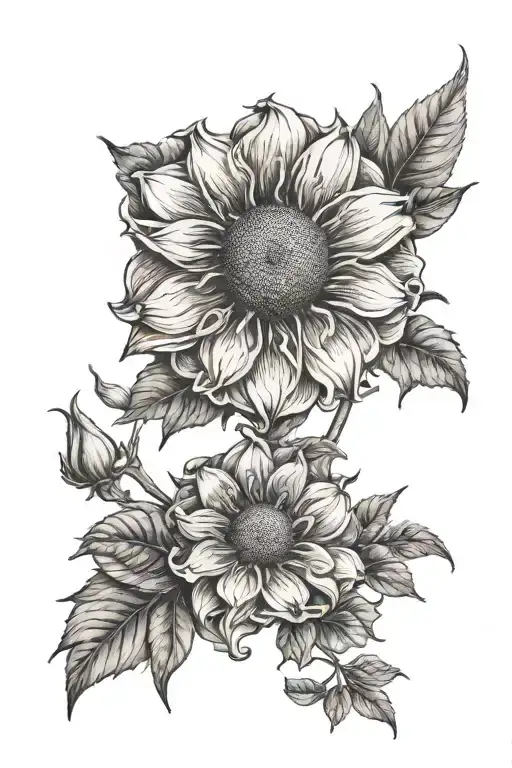 Flowers In Bloom With Petals Turned Toward A Sun