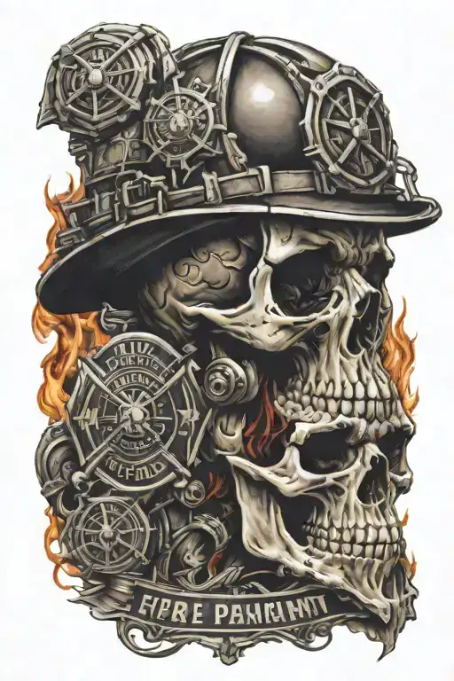 Fire Department And Skull