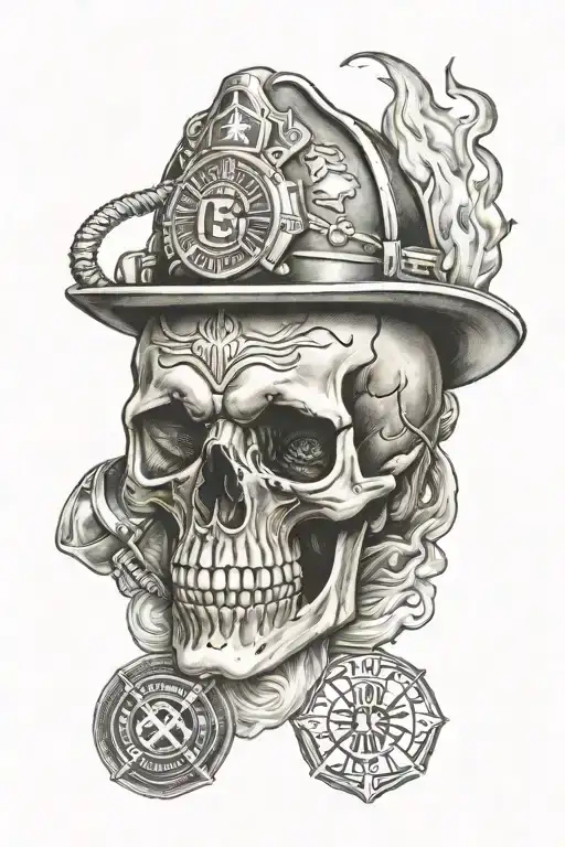 Fire Department And Skull