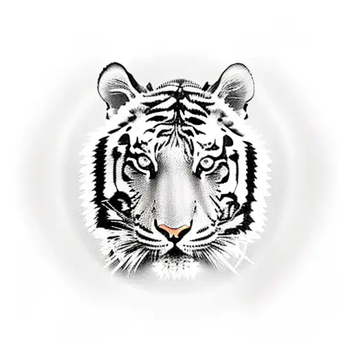 Tiger With Clock Around The Top And Something Else Underneath