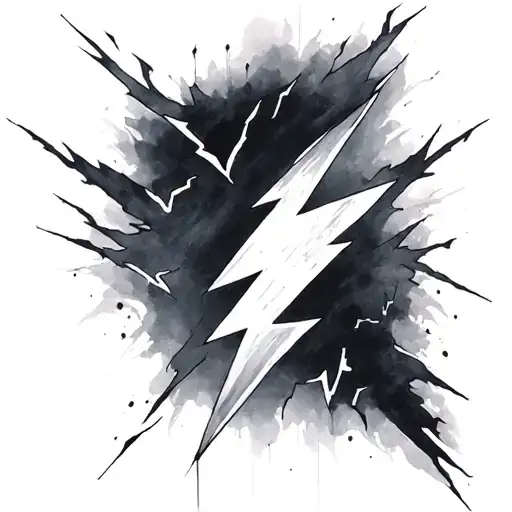Softly Shaded Black And Grey Lighting Bolts