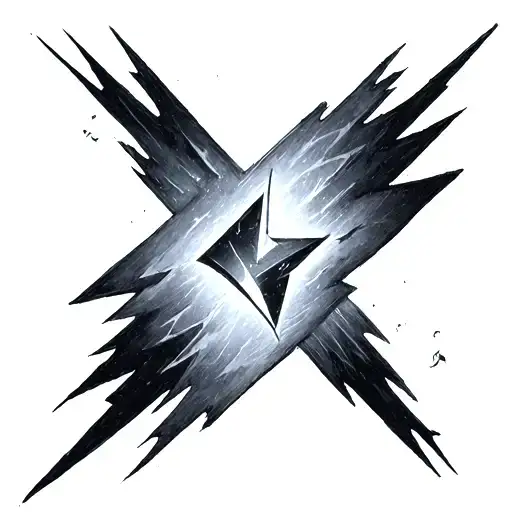 Softly Shaded Black And Grey Lighting Bolts