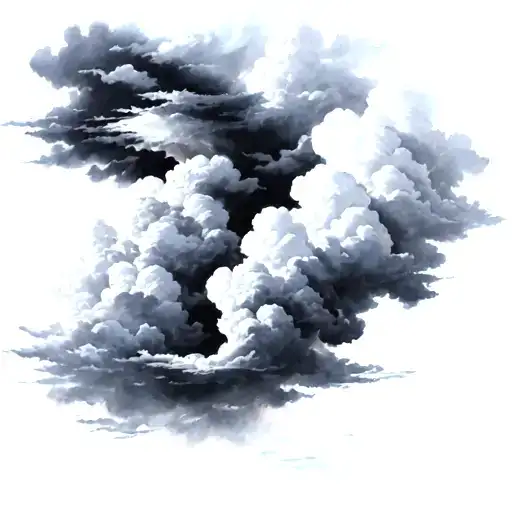 Softly Shaded Black And Grey Clouds