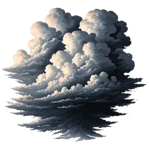 Softly Shaded Black And Grey Clouds