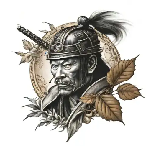 Samurai Swoard With Leaves