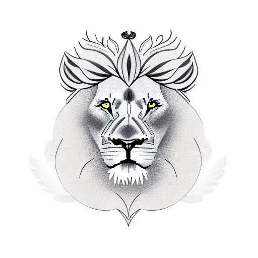 Lion With Doves And Clouds