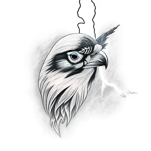 Odin's Crow With Lightning Bolt