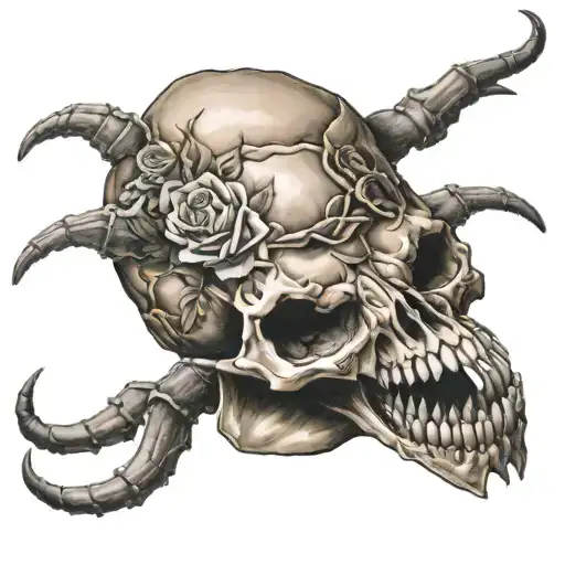 Rose Scorpion Skull