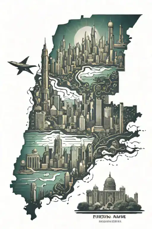 India Miami New York City Skyline Ocean Jewish Viking With Axe Computer Circuit Board