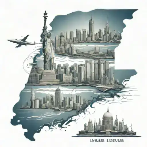 India Miami New York City Skyline Ocean Jewish Viking With Axe Computer Circuit Board