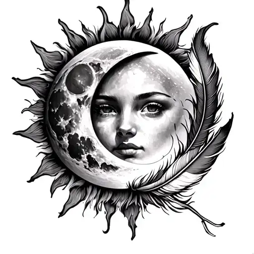 Moon And Sun And Feathers
