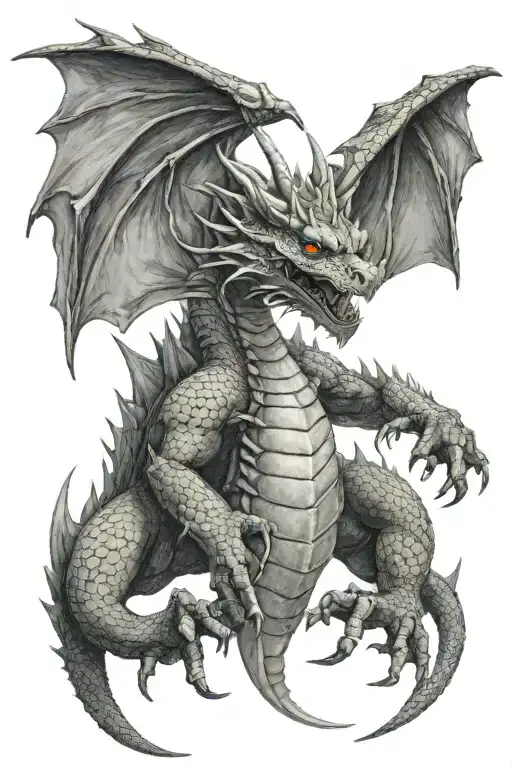 Dragon With One Head And Two Wings