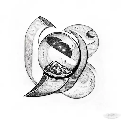 Hourglass With Crescent Moon Inside Of It