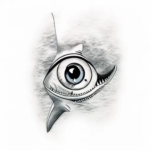Shark With A Eye With An Hour Glass