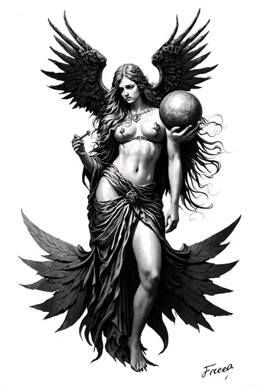 Freya Norse Goddess Sexy Fit Holding Gloge