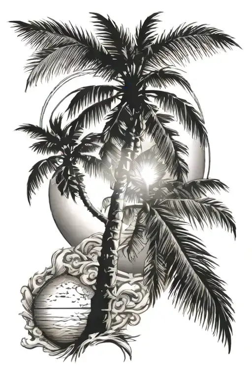Palm Tree With Sun