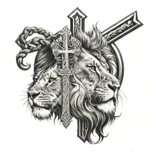 Lion And Cross