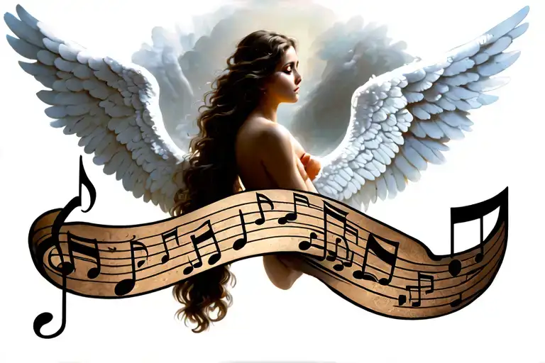 Angel Wings With Music Note