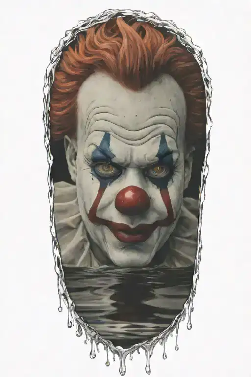 Clown Drowning In A Lake