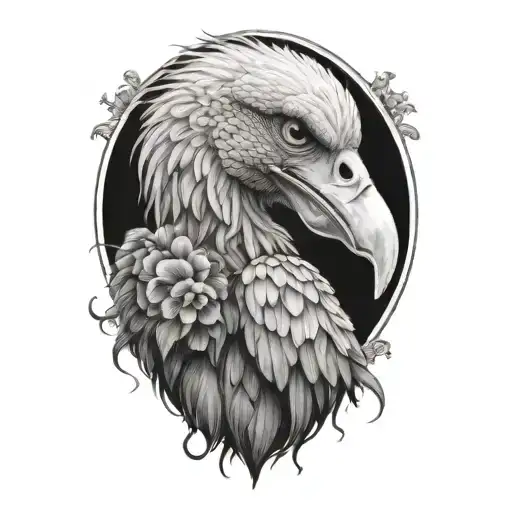 Flower Bouquet Being Eaten By Vulture