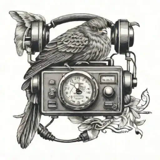 Bird Listening Small Radio With Headphones