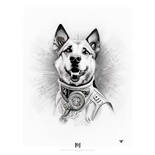 Malinois Dog With A Girl In Back