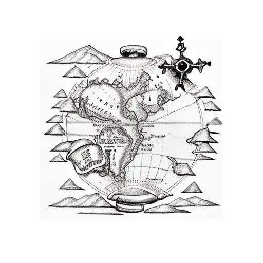 Old Treasure Map With Three Large Mountains And Francisca Writing In Pirate Lettering On Top