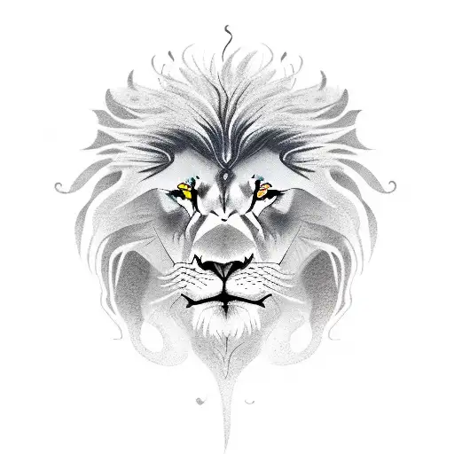 Angry Lion With Lightning And Scorpion Background