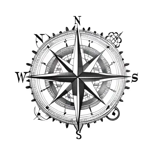 Compass Rose And Map