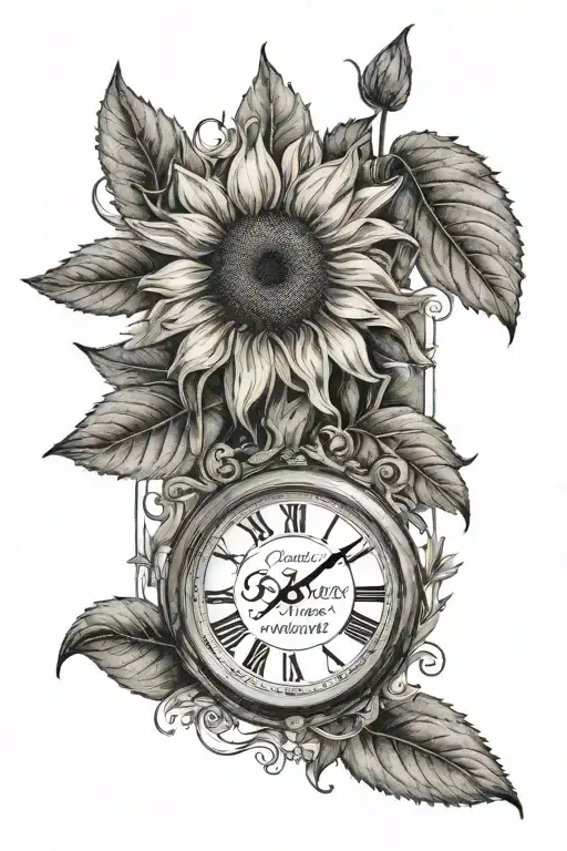 Roman Numerals Stating May 26Th 1925 With A Sunflower