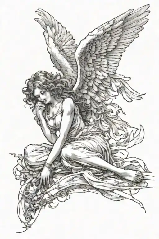 Fallen Angel By Cabanel Tattoo Design