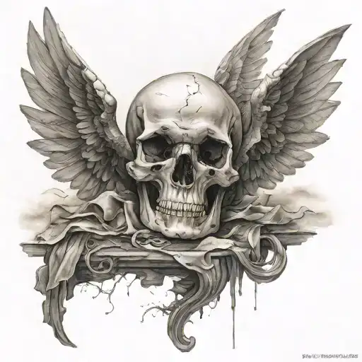 Fallen Angel By Alexandre Cabanel With Spilling Skull