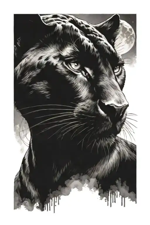 Panther And Moon