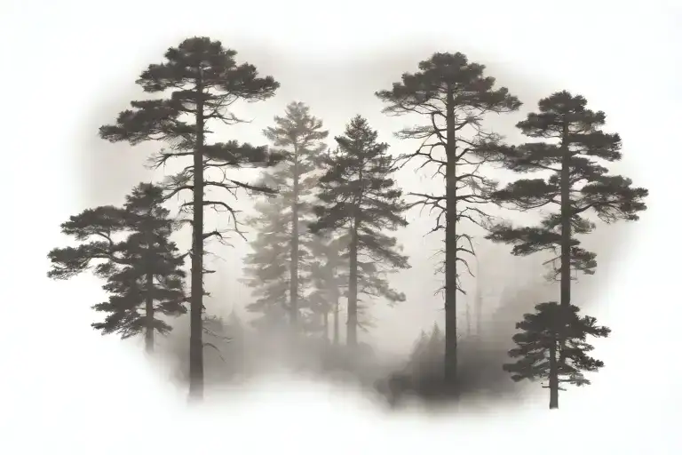 Forest With Fog Blur