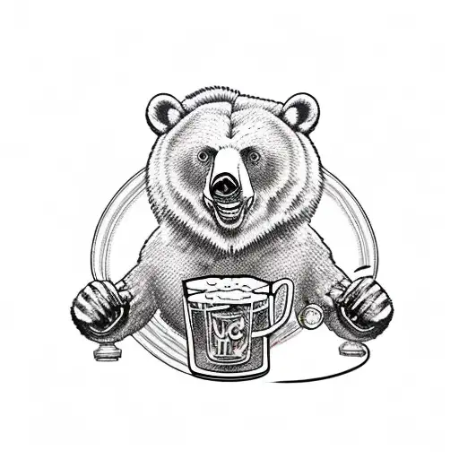 A Bear Holding A Pint Of Beer