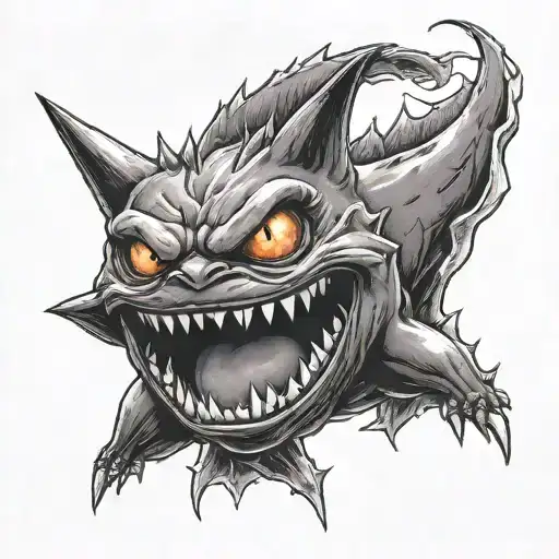 Gengar Tattoo In Black
