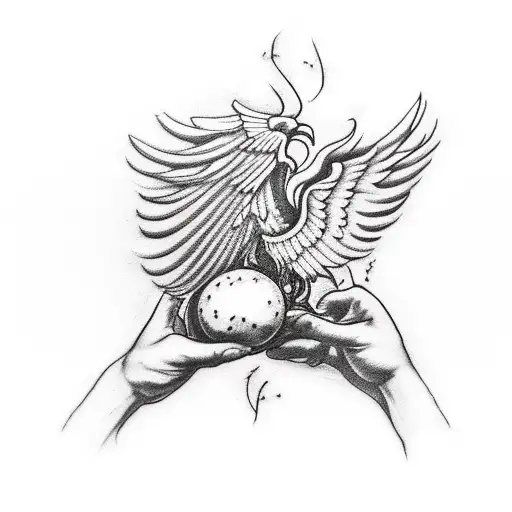 A Realistic Portrait Of An Architect Holding A Phoenix In One Hand And A Blueprint In The Other